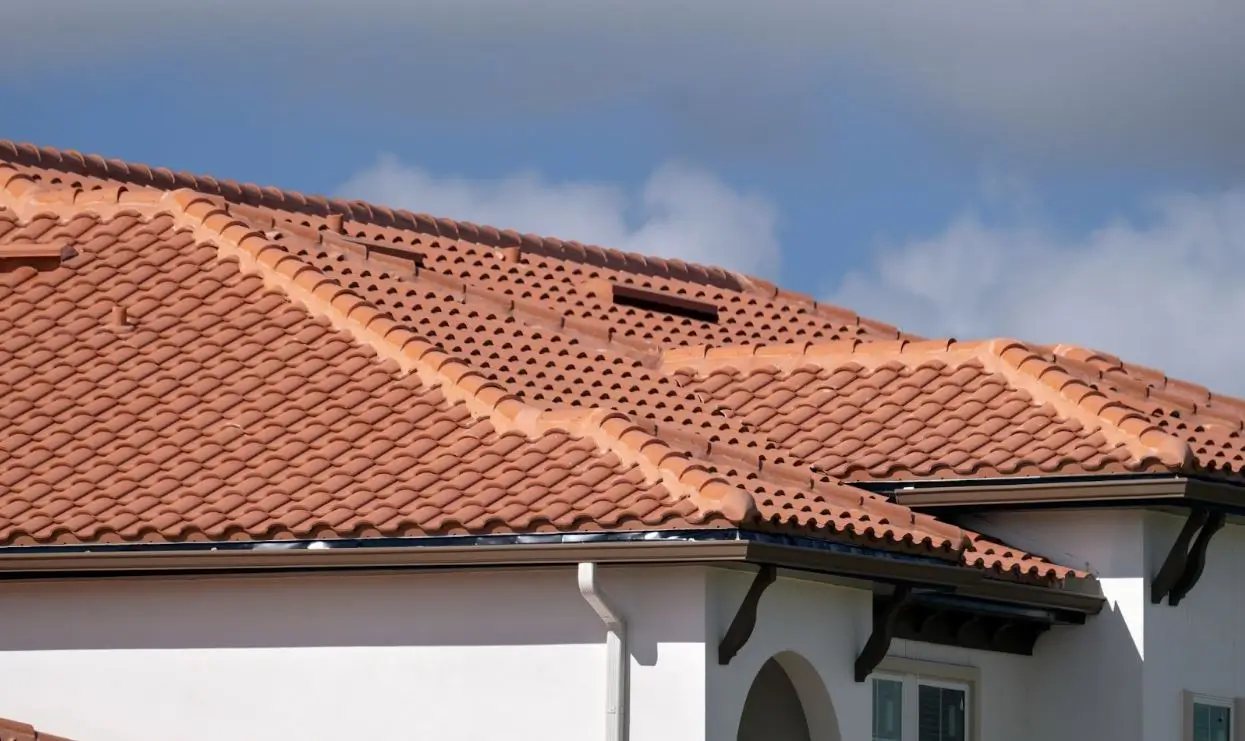 Shingles on a residential roof.